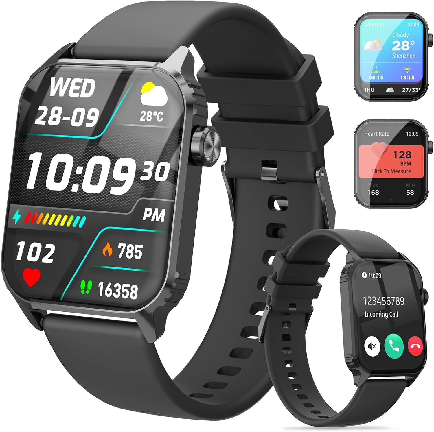 Smart Watches for Women Men, 1.83" HD Smartwatch with 120 Sports Modes, IP67 Waterproof, Bluetooth Call and Music Control;Heart Rate and Sleep Monitor (Black) - Image 9